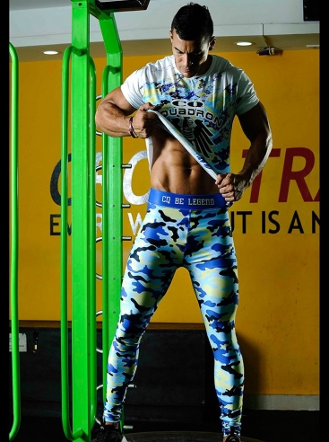 Leggins Camuflados Para Hombre Azul