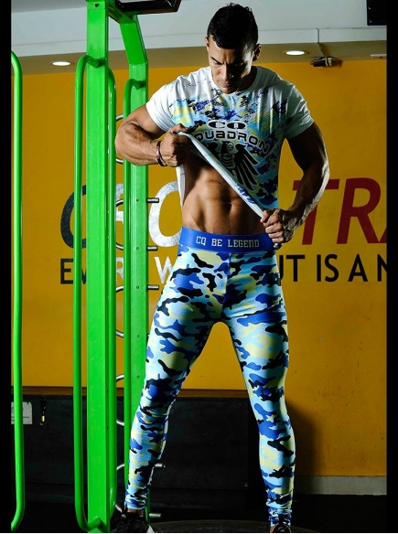 Leggins Camuflados Para Hombre Azul
