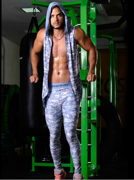 Leggins Camuflados Para Hombre Gris