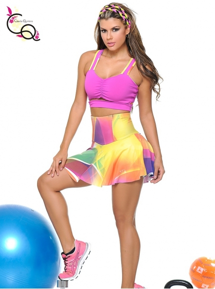 High Waisted skirt and Sports Bra